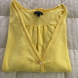 Apt. 9 lightweight V neck Yellow Cardigan